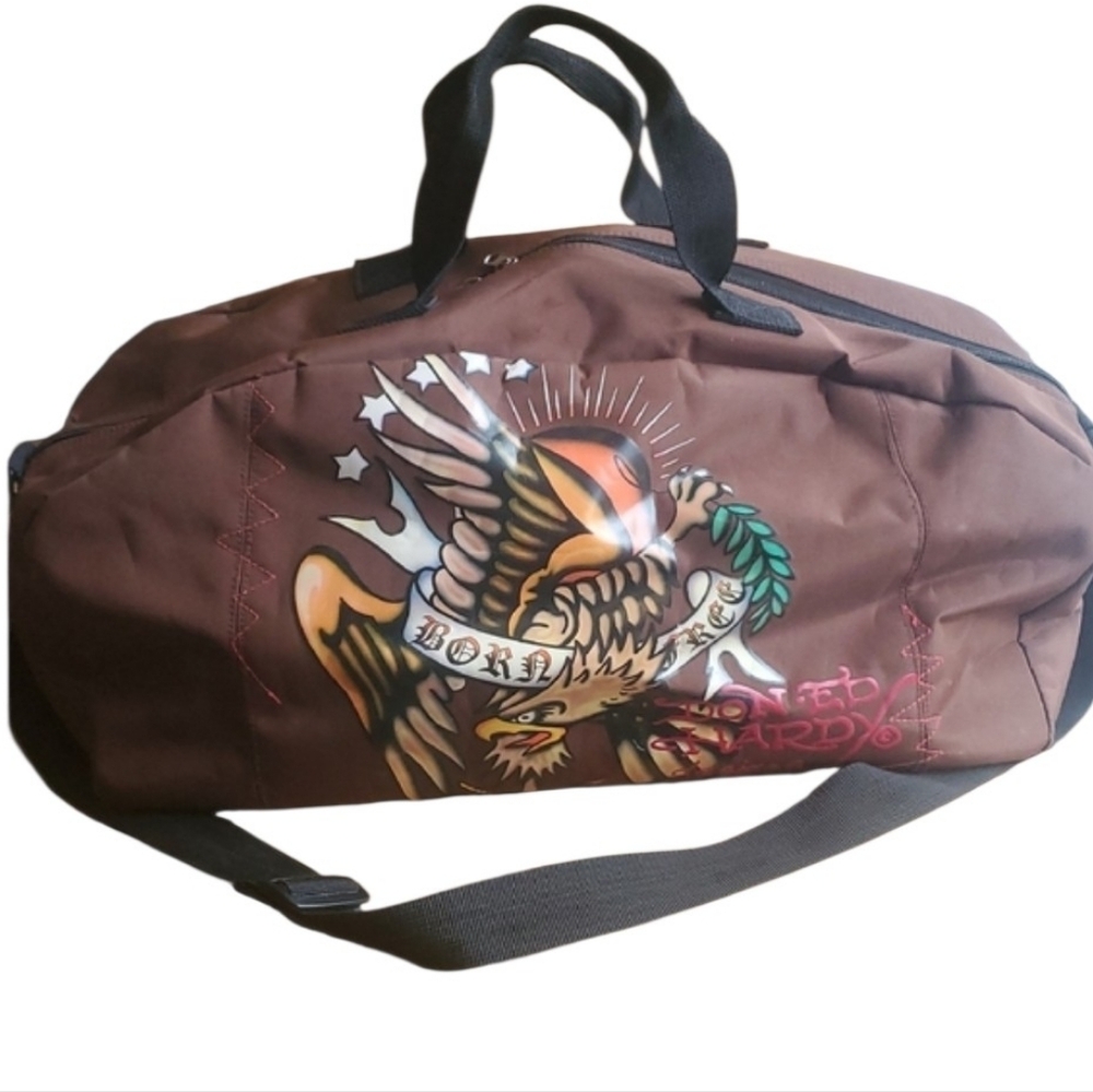 Ed Hardy Vintage Duffel Travel Gym Bag Born Free Eagle Design